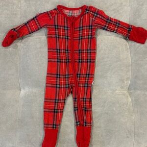 Little Sleepies bamboo Red Plaid One-Piece Pajamas